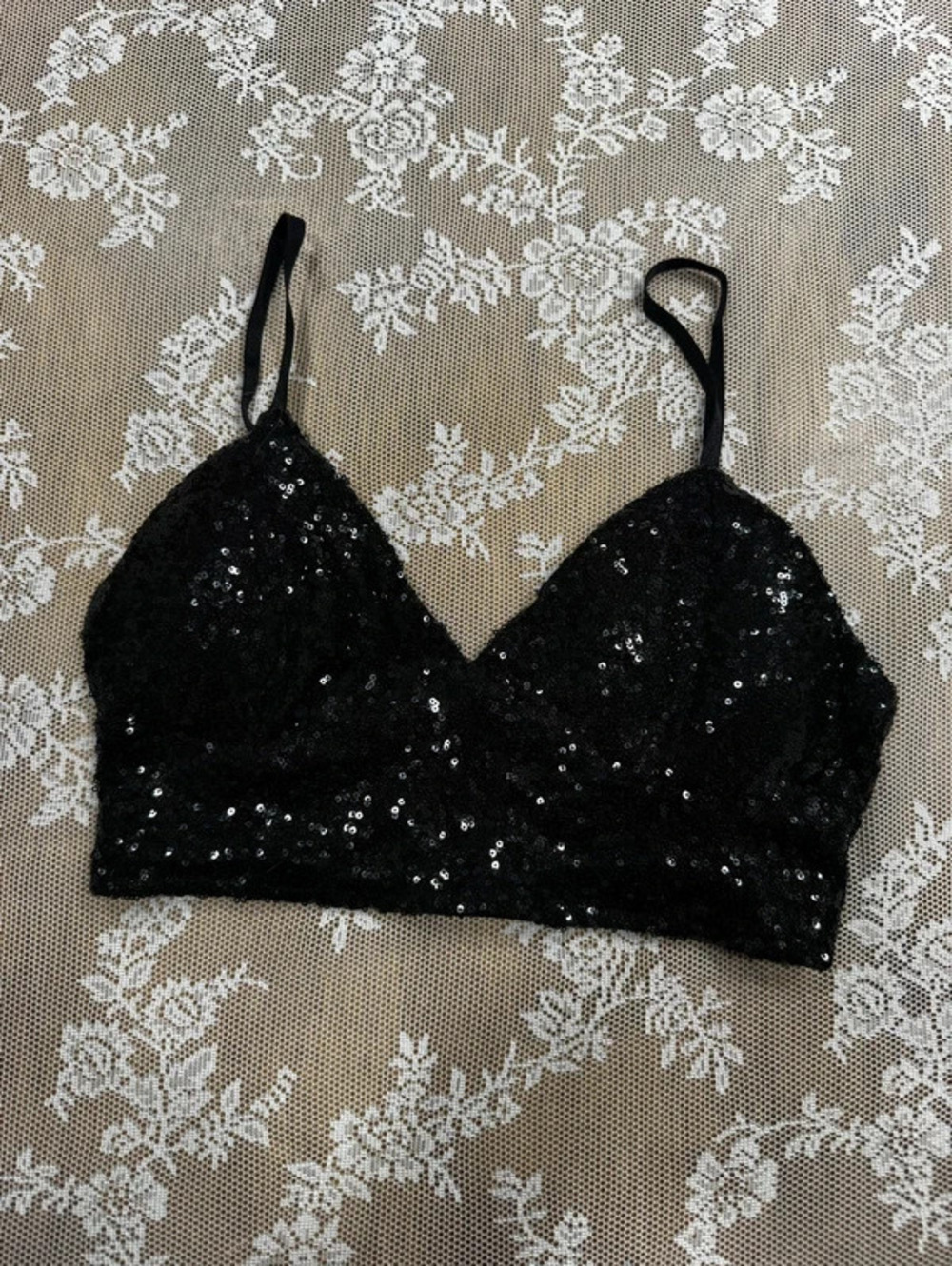 black sparkly crop top